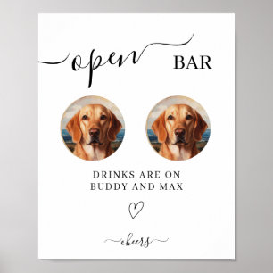 Poster Abrir Sinal de Cachorro de Bar,Pet Photo Drink Sin
