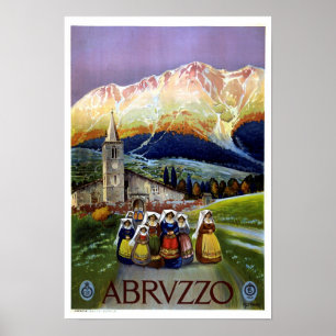 Pôster Abruzzo restaurou o viagem italiano do vintage