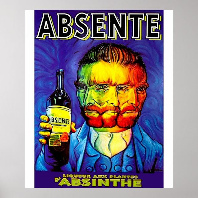Poster Absinda Vintage Van Gogh Parody (Frente)