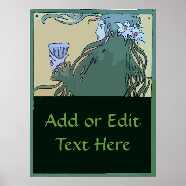 Poster Absinho Fada Verde, editar texto (Frente)