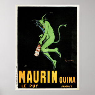 Poster Absinthe do Líquido Francês do Diabo Verde MAURI