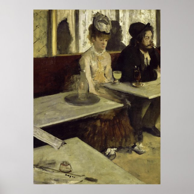 Poster Absinthe Drinker ou L’Absinthe por Edgar Degas (Frente)