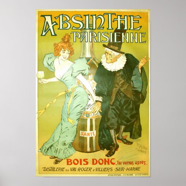 Pôster Absinthe Parisienne Gélis-Didot Maltest Fine Art (Frente)