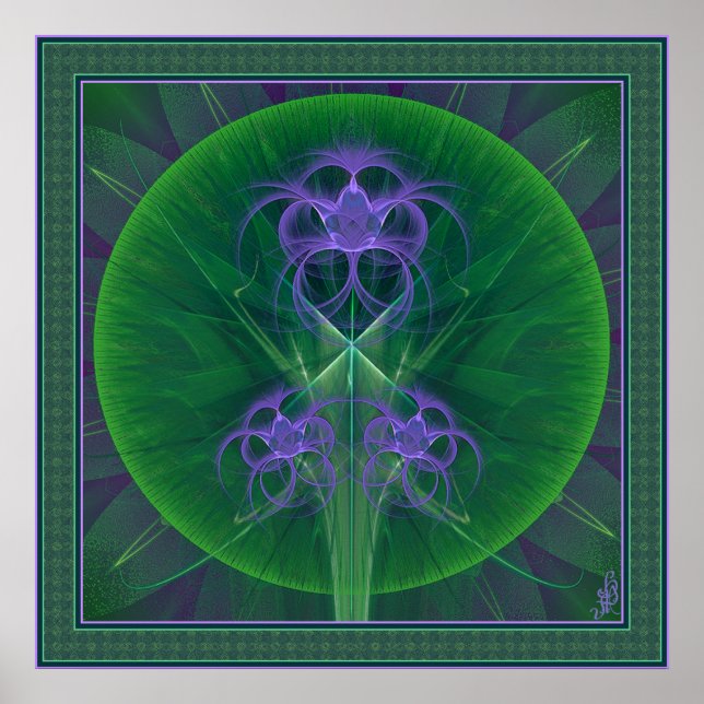 Pôster Absinthe Tulips Mandala (Frente)
