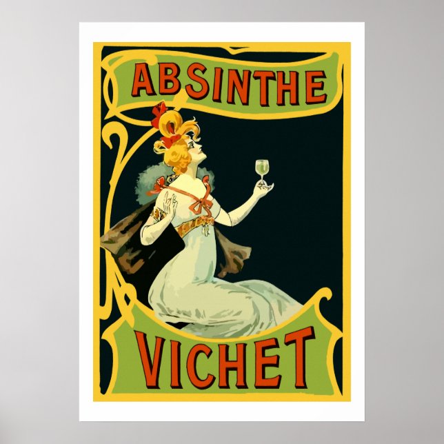 Pôster Absinthe Vichet, arte moderna (Frente)