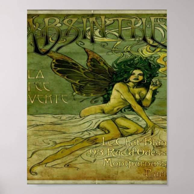Poster Absinthe Vintage Green Fairy (Frente)