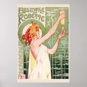 Poster Absinto Robette Clássico 1896 Arte de Beber Art No