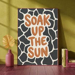 Poster Absorva O Sol Estampa De Girafa Padrão Tipografia