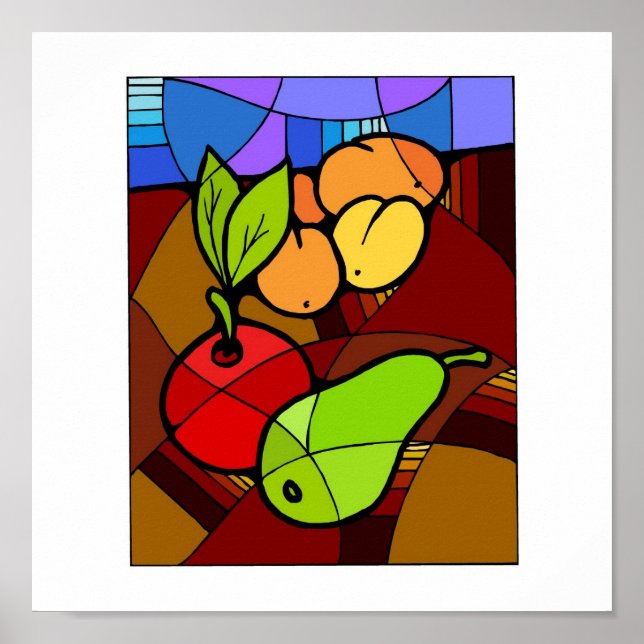 Pôster Abstenção Fruta Cozinha Decor 15x15 (Frente)