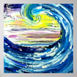 Poster Abstração das ondas por Fiona