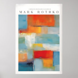 Poster Abstração de Cores em Tela de Rothko Pintura Moder