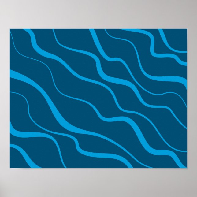 Poster Abstração de ondas legal, simples, moderna (Frente)