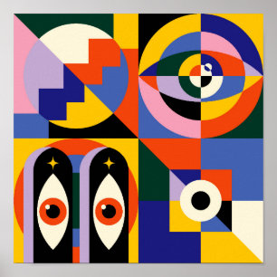 Poster Abstração de Pop psicodélica