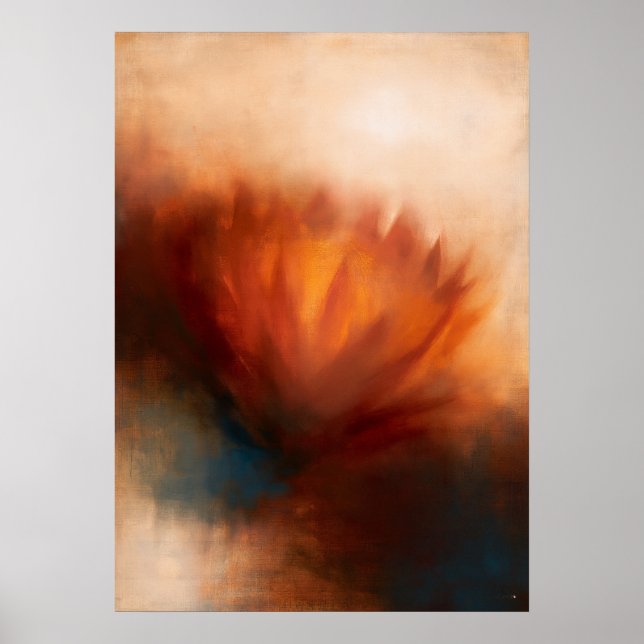 Poster Abstração Floral Atmosférica Protea (Frente)