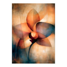 Abstração Floral Cubista de Orquídea Ran