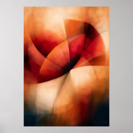 Poster Abstração Floral Cubista de Papoula Keshi