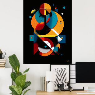 Poster Abstração Geométrica Moderna – Órbita Bauhaus