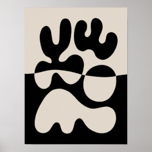 Poster Abstração Orgânica Moderna do meio século