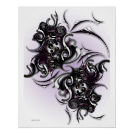 Pôster "Abstração Violeta Flor", Poster brilhante