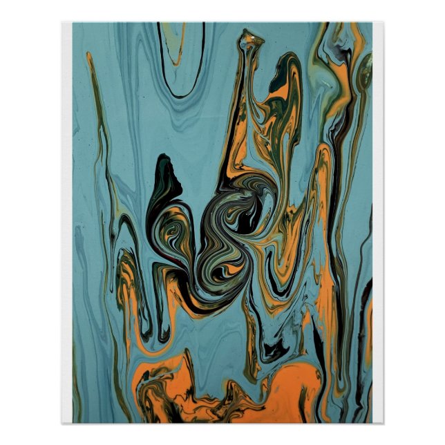 Pôster Abstract art, abstract brushstroke (Frente)