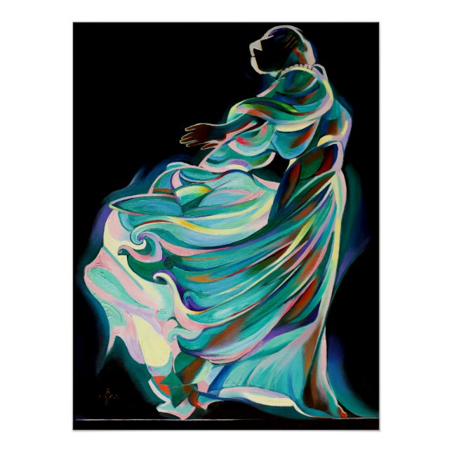 Pôster Abstract Art Deco Dancer - Art Print (Frente)