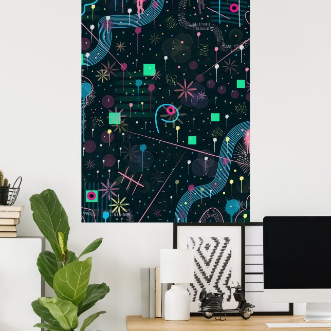 Poster Abstract Art: Winter Skies (Escritório em casa)