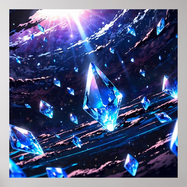 Poster Abstract art with gemstones (Frente)