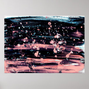 Poster Abstract artistic dark grey and pink background wi