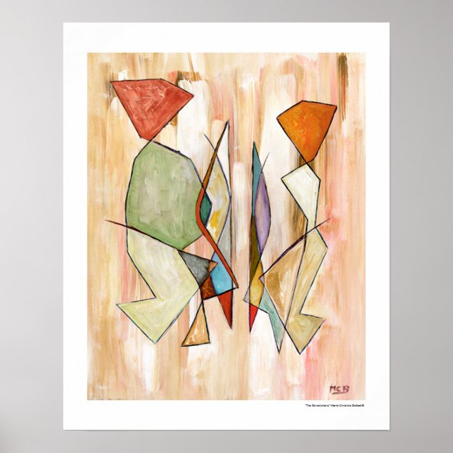 Poster Abstract Barcelonian Couple 16 x 20 Fine Art Print (Frente)