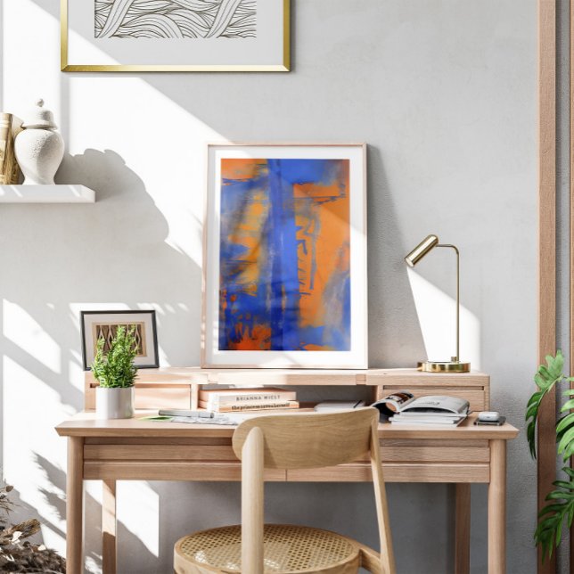 Poster Abstract Blue and Orange Wall Art (Criador carregado)