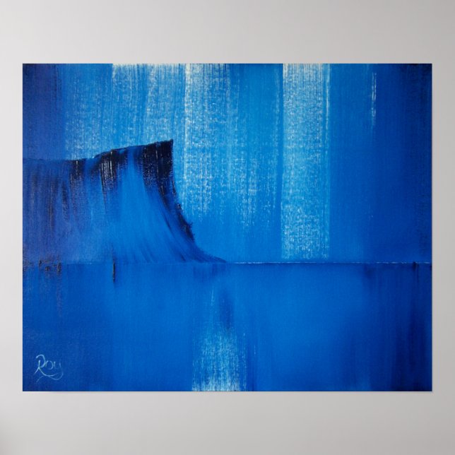 Pôster Abstract Blue Fair Head Irish Art Print (Frente)
