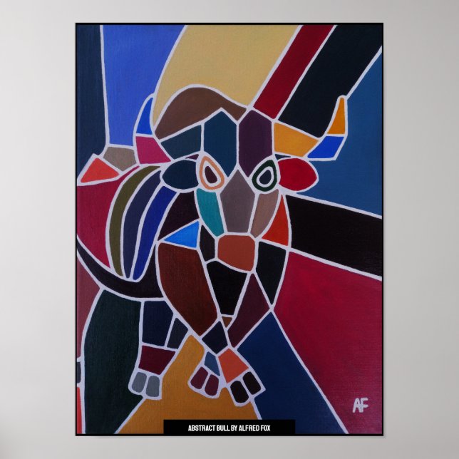 Poster Abstract Bull Painting by Alfred Fox (Frente)