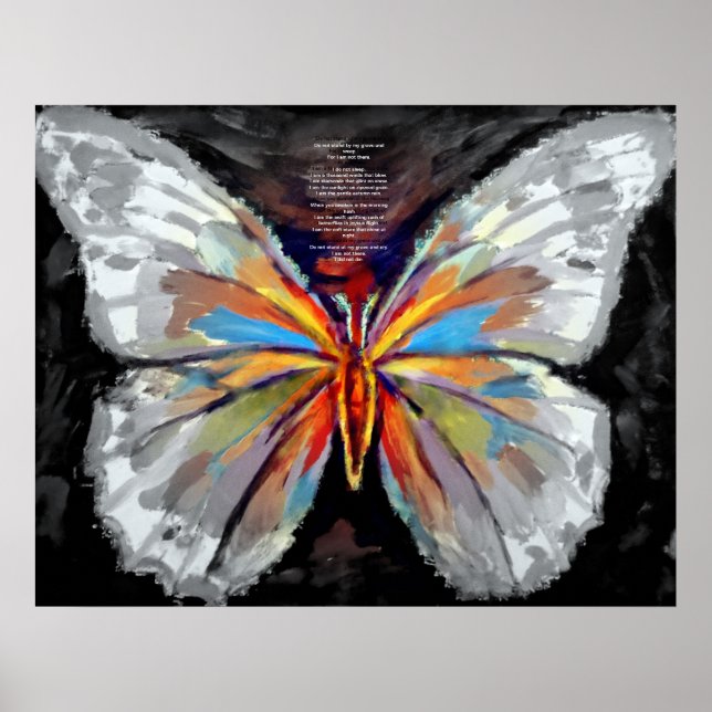 Pôster Abstract Butterfly Painting - Art Prints (Frente)