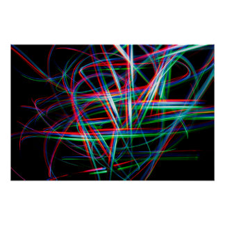 Pôster Abstract colourful light streaks