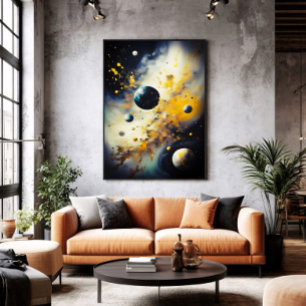 Pôster Abstract Cosmos: Planets in Dance