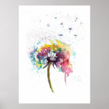 Abstract Dandelion watercolour