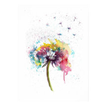 Abstract Dandelion watercolour