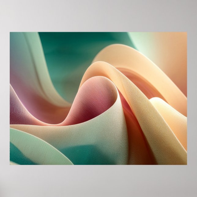 Poster Abstract Drapery with Pastel Gradient Flow (Frente)