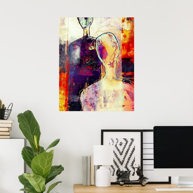 Poster Abstract Expressionist: Bold Emotion Series (Escritório em casa)