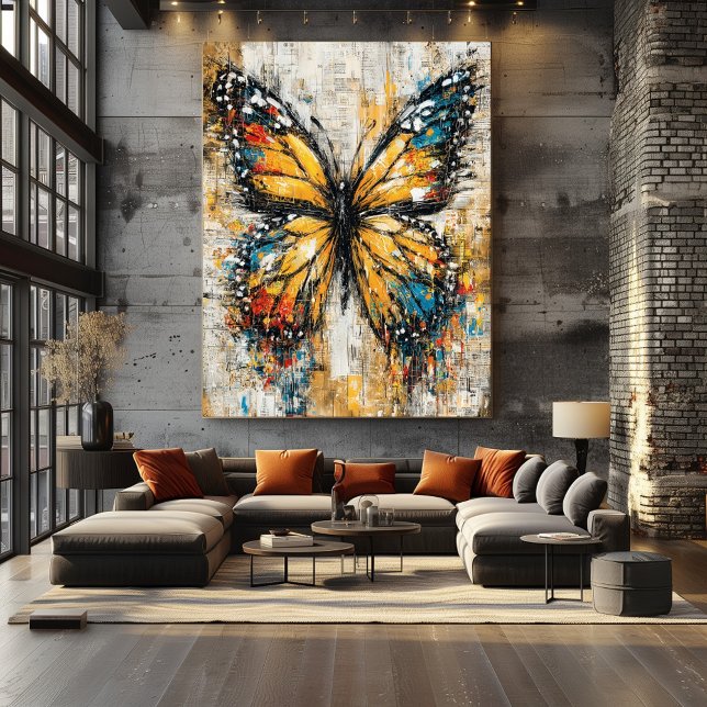 Poster Abstract Expressionist Butterfly Painting Colorful (Criador carregado)