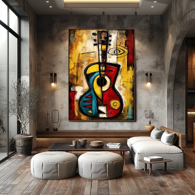 Poster Abstract Expressionist Ukulele – Symbolic Modern (Criador carregado)