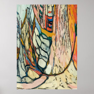 Poster Abstract Face in Window