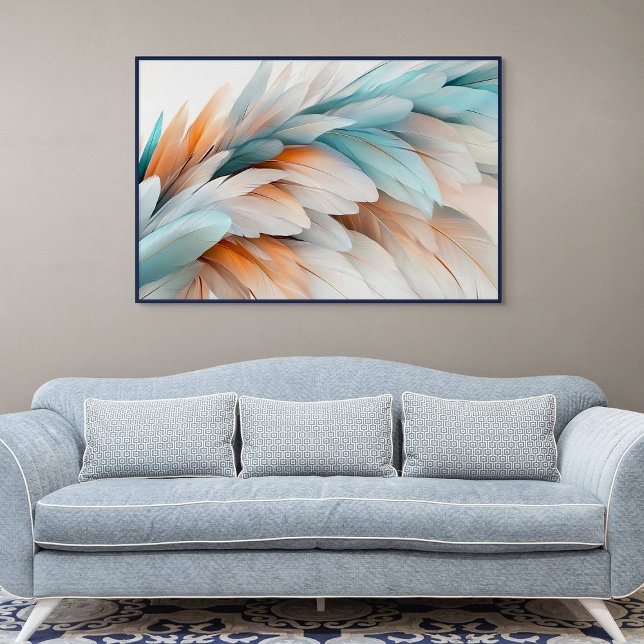 Poster Abstract Feather Flow – Soft Elegance (Abstract Feather Flow – Soft Elegance)