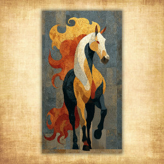 Poster Abstract Fire Horse – Bold Modern Equine Art