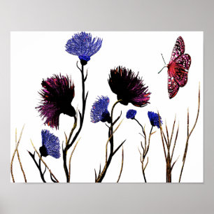 Poster Abstract Floral Canvas