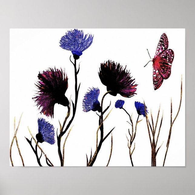 Poster Abstract Floral Canvas (Frente)