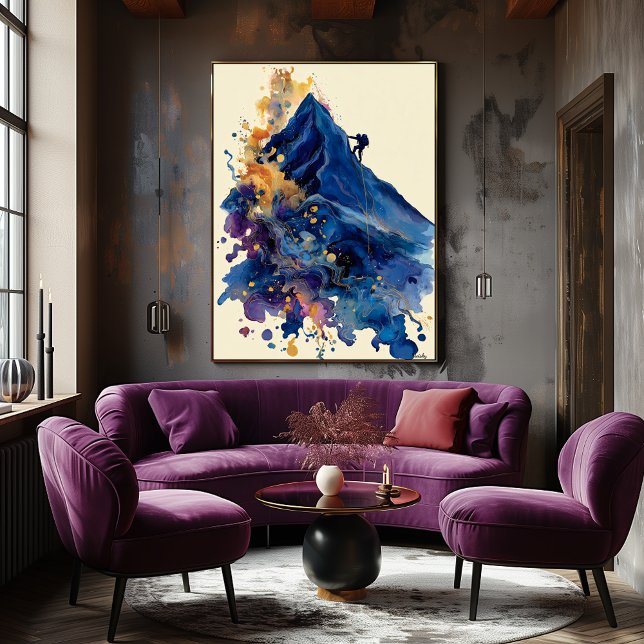 Poster Abstract Fluid Ink Rock Climber – Modern Motion  (Criador carregado)