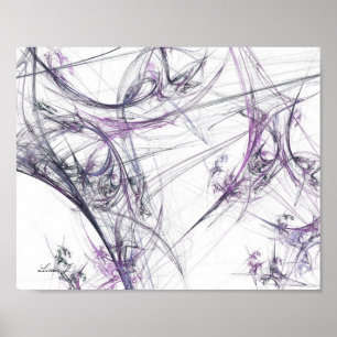 Poster Abstract Fractal Spider Web on White Canvas Print