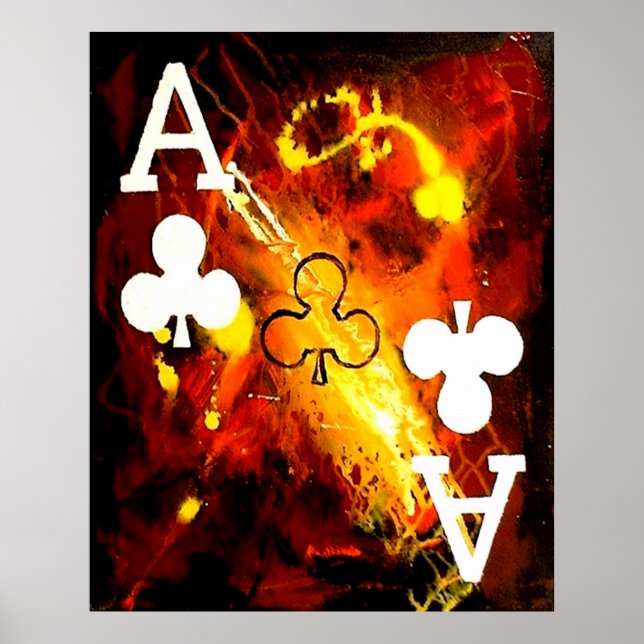 PÔSTER ABSTRACT GALAXY ACES OF CLUBS (Frente)