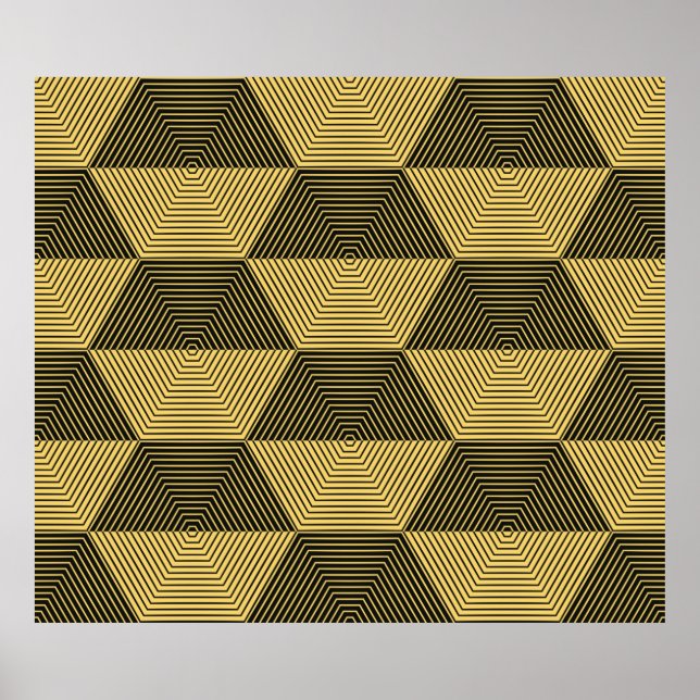Poster Abstract geometric background. Hexagonal mesh with (Frente)